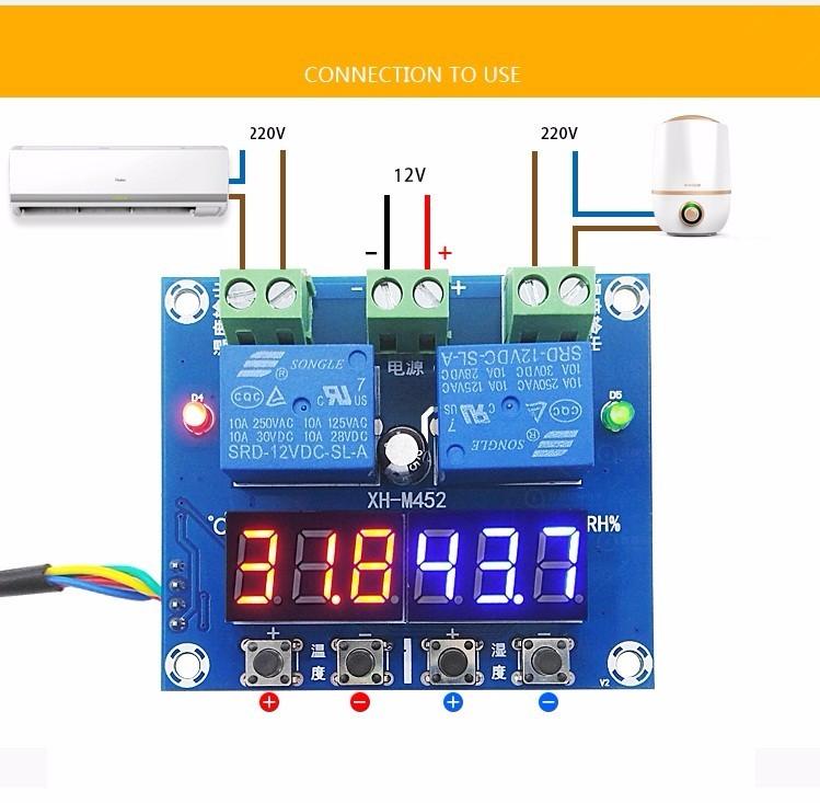 Bộ điều khiển theo nhiệt độ, độ ẩm XH-M452 2
