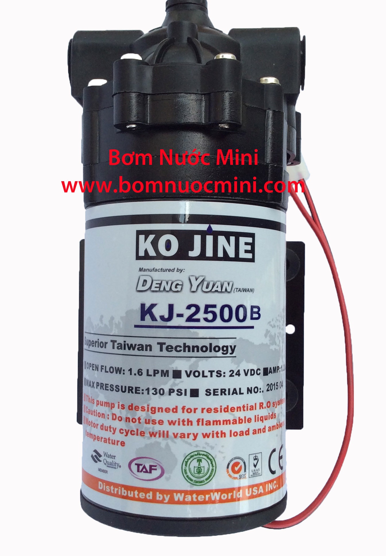 Bơm DENG YUAN KJ-2500B 24V (1,6L/P)