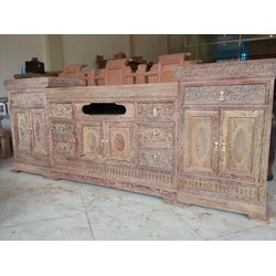 Kệ tivi kệ mõ lõm gỗ mun đuôi công