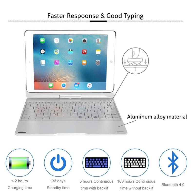 Bàn Phím Bluetooth i Pad wifi 2018 wifi 2017 Air 2 PKCB180 keyboard PF105 12