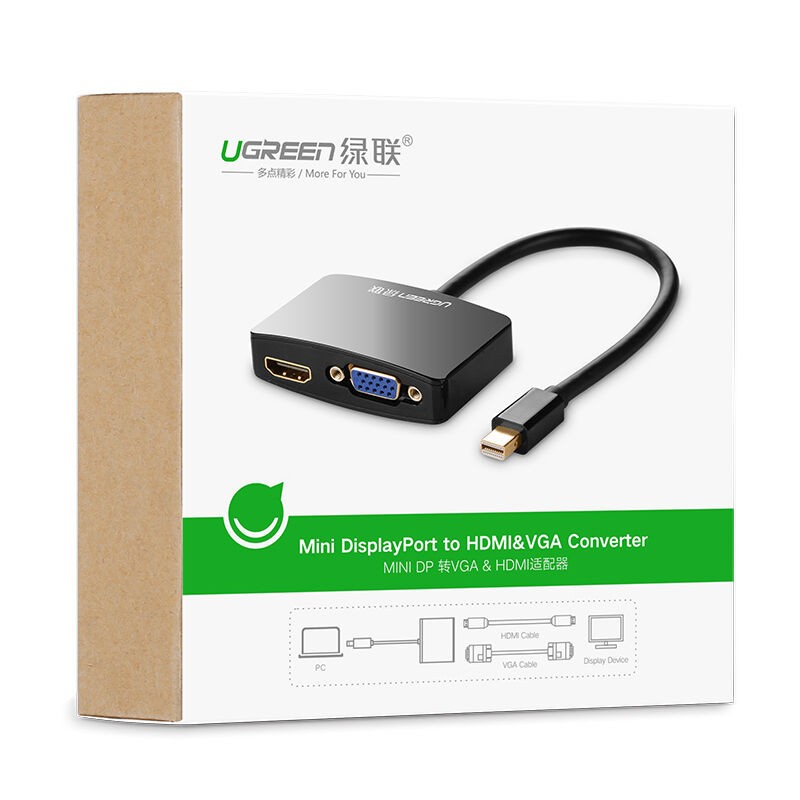 Cáp Mini Displayport to VGA, HDMI Adapter Ugreen 10439 (Mã SP: Ugreen 10439)