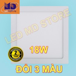 Đèn led âm trần vuông 3 màu [Được kiểm hàng] Đèn led âm trầnvuông3màu-18W06