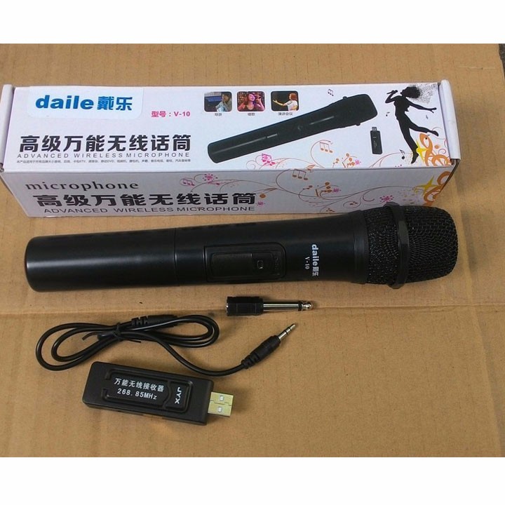 MICRO KHÔNG DÂY V10 DÀNH CHO LOA KARAOKE (Mã SP: LMS116)