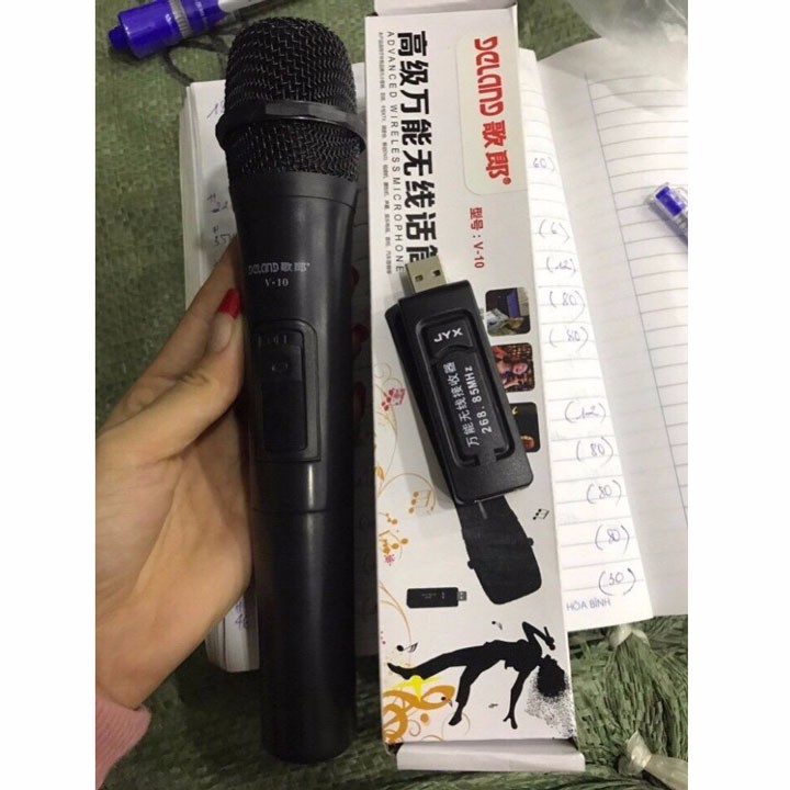 MICRO KHÔNG DÂY V10 DÀNH CHO LOA KARAOKE (Mã SP: LMS116)
