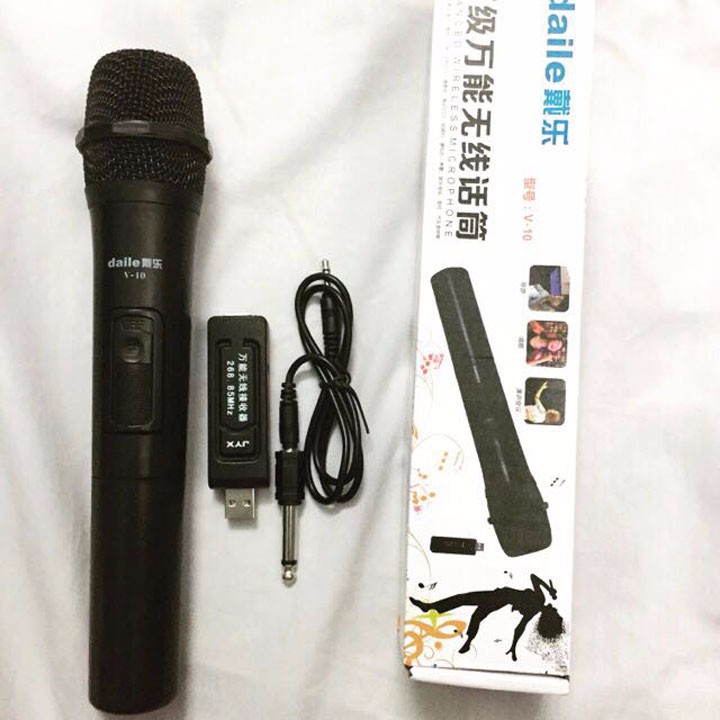 MICRO KHÔNG DÂY V10 DÀNH CHO LOA KARAOKE (Mã SP: LMS116)