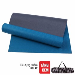 Thảm Yoga TPE Relax 2 lớp 6mm xanh cổ vịt + Túi