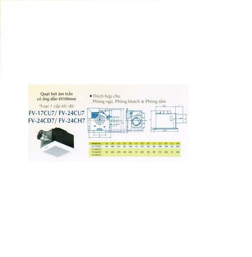 Quạt thông gió Panasonic FV-24CH7 - 26W