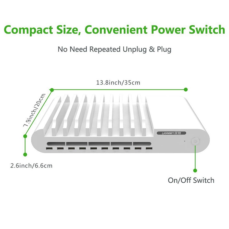 Pin sạc dự phòng đa năng 10 cổng Ugreen 20380