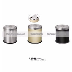 Thùng rác Inox tròn nắp lật văn phòng Nhân Long A36-H