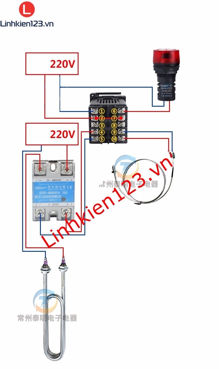 Bộ điều khiển nhiệt độ RKC REX C900 tặng đầu dò nhiệt độ 4