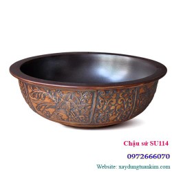 Chậu rửa mặt sứ mỹ thuật Kanly SU114