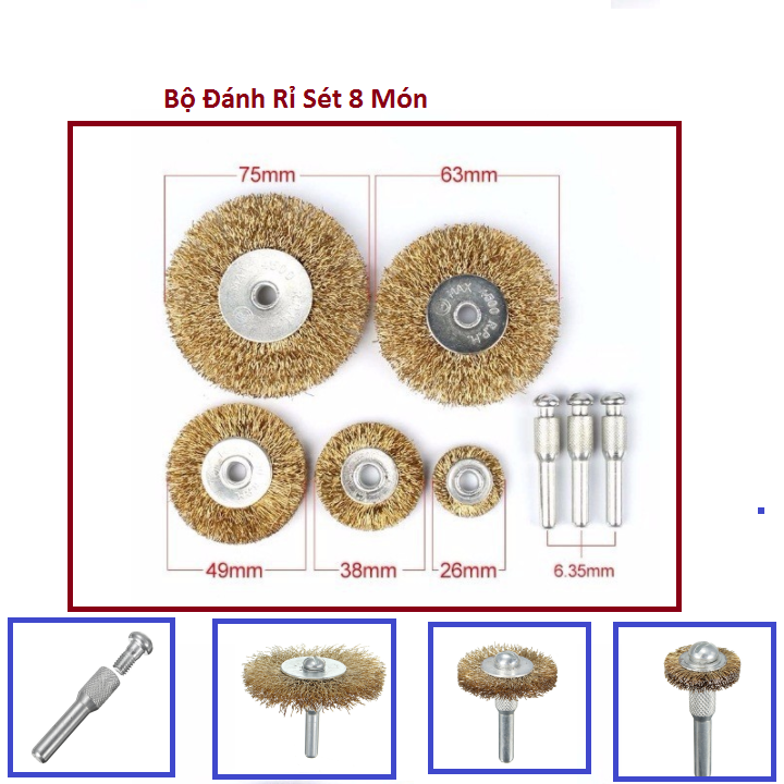 bộ chổi đánh rỉ cao cấp 8 món 1