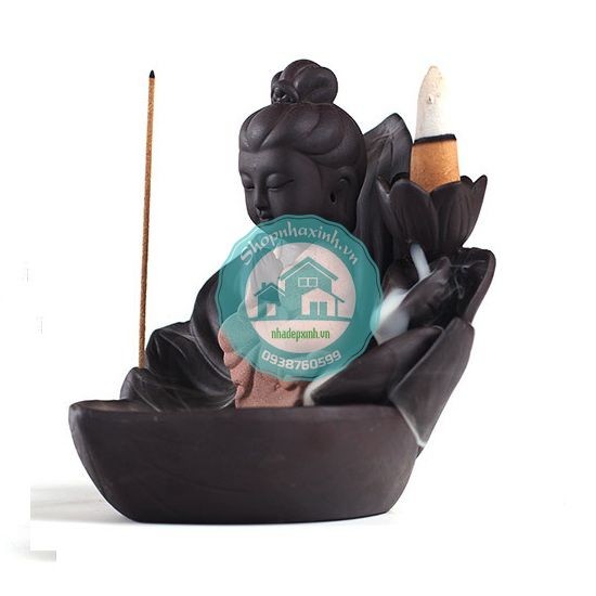 Tháp đốt trầm tượng phật hoa sen