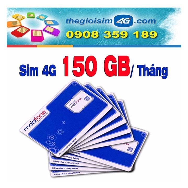 Sim 4G MobiFone 150GB Sim Không giới hạn dung lượng NGÀY