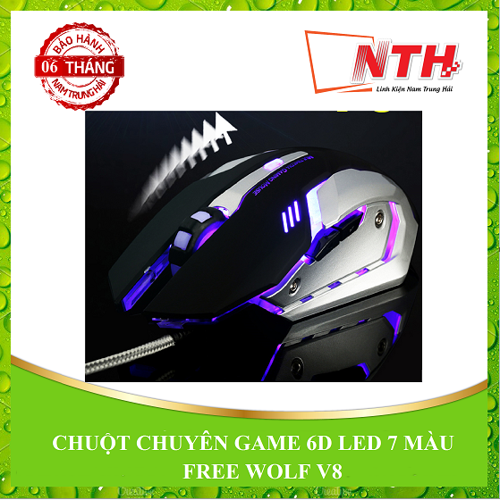 CHUỘT CHUYÊN GAME 6D LED 7 MÀU FREE WOLF V8