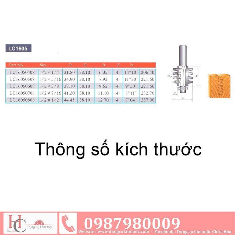 MŨI GHÉP VÁN RĂNG LƯỢC TIDEWAY AC1605