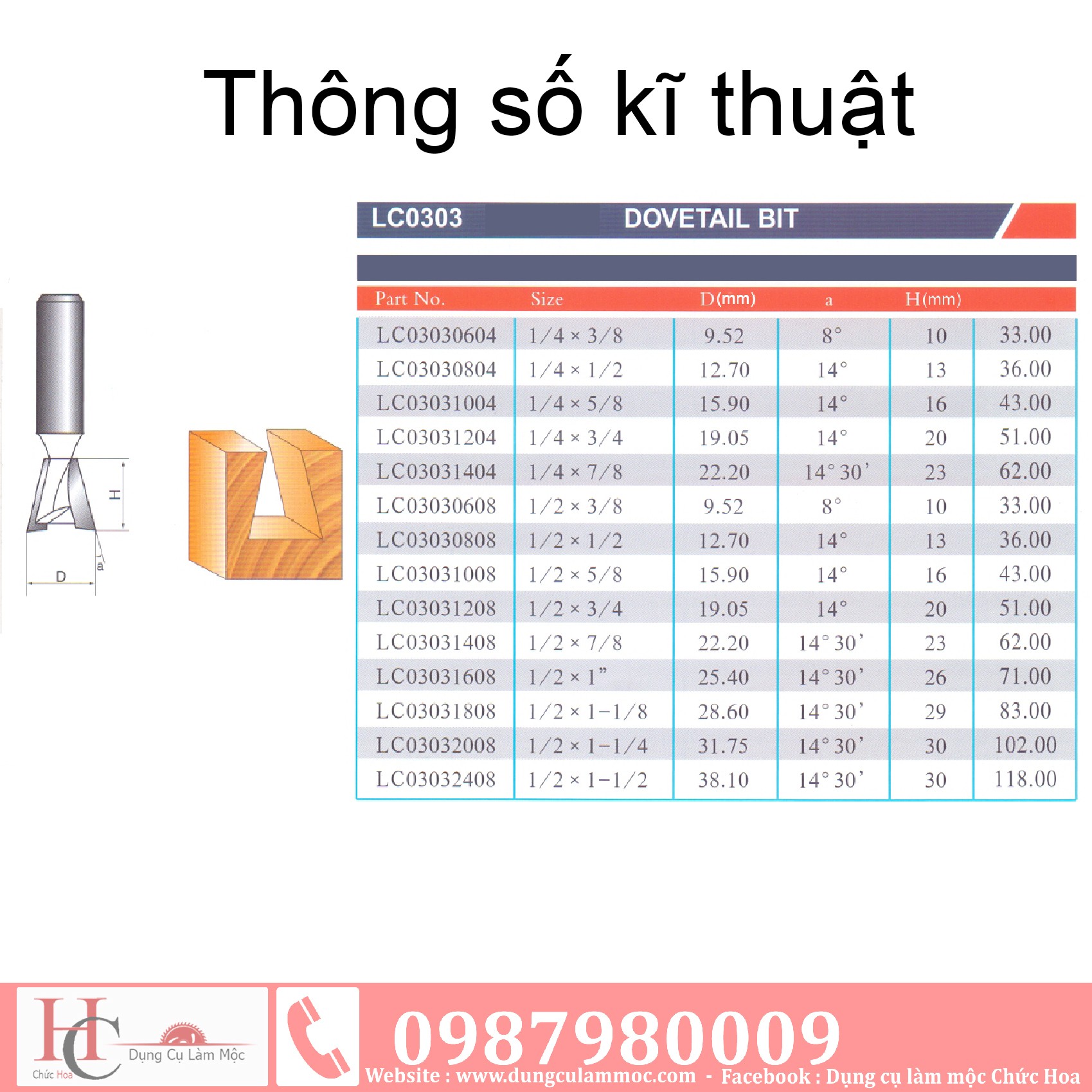 MŨI ĐUÔI CÁ ĐỨNG TIDEWAY LC0303