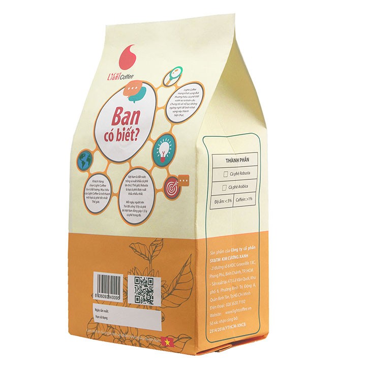 Cà phê Light Coffee Arabica bột 500g