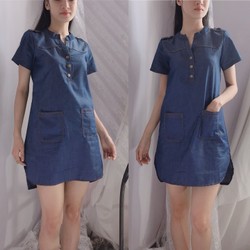 Đầm sơ mi denim Đầm sơ mi denim Đầm sơ mi denim màu xanh