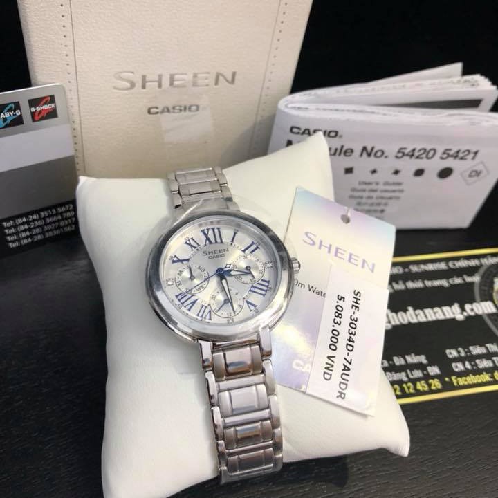 Đồng hồ nữ Casio SHE-3034D-7AUDR - dây kim loại