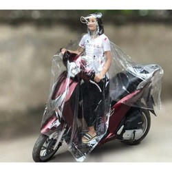 Áo Mưa Trong Suốt Có Khẩu Trang Che Mặt