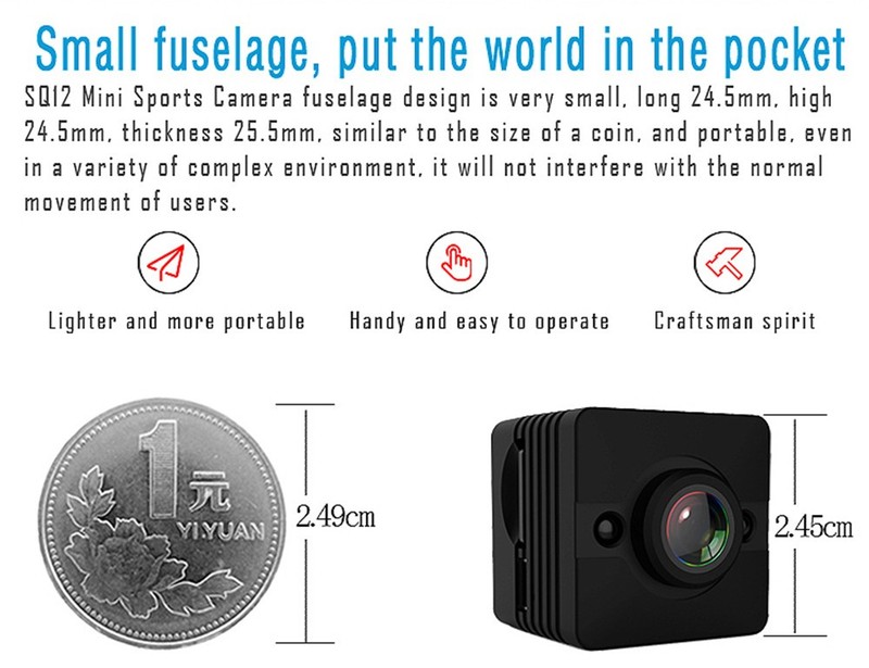 Camera Hành Trình Xe Máy SQ12 Siêu Nét Siêu Tí Hon 3