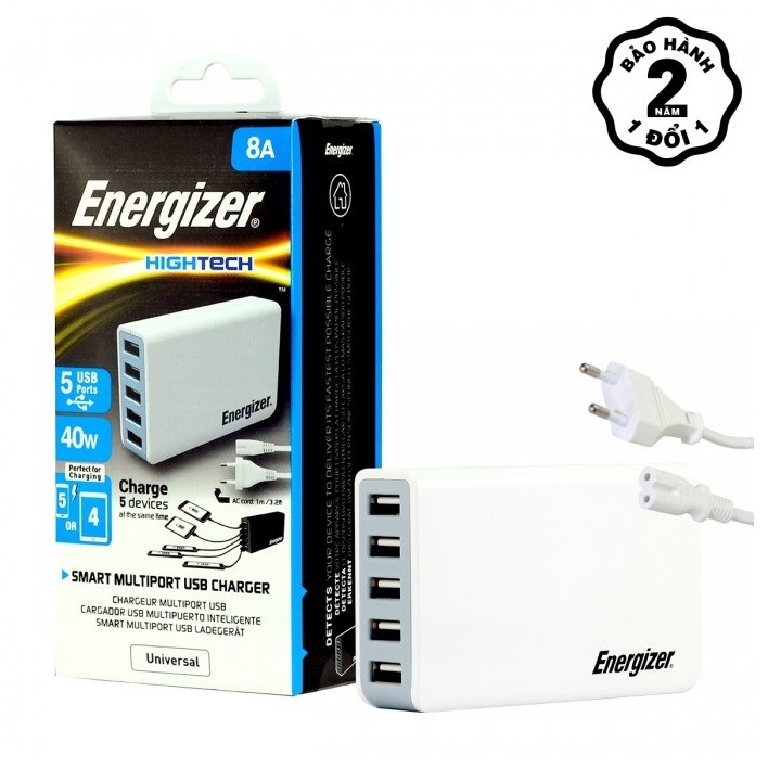Sạc Energizer USA5DEUHWH5 - 5 cổng, 40W