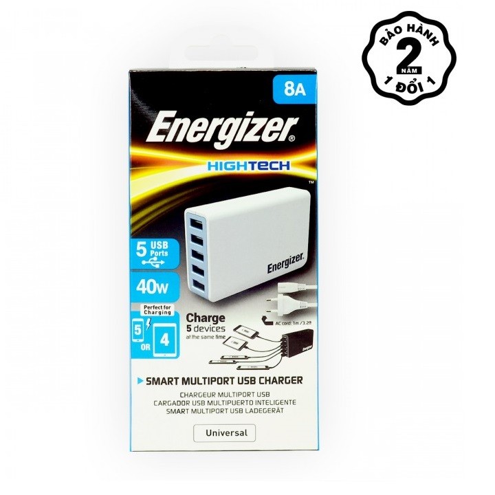 Sạc Energizer USA5DEUHWH5 - 5 cổng, 40W