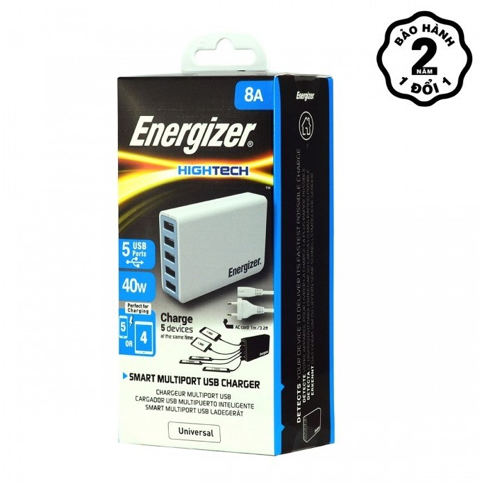 Sạc Energizer USA5DEUHWH5 - 5 cổng, 40W