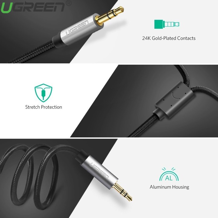 Cáp Audio 3.5mm sang 2 đầu RCA Ugreen 40843