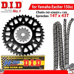 Nhông sên dĩa DID Ex 150cc lên dĩa 43T Sên đen 130L [Được kiểm hàng] nsdex150den