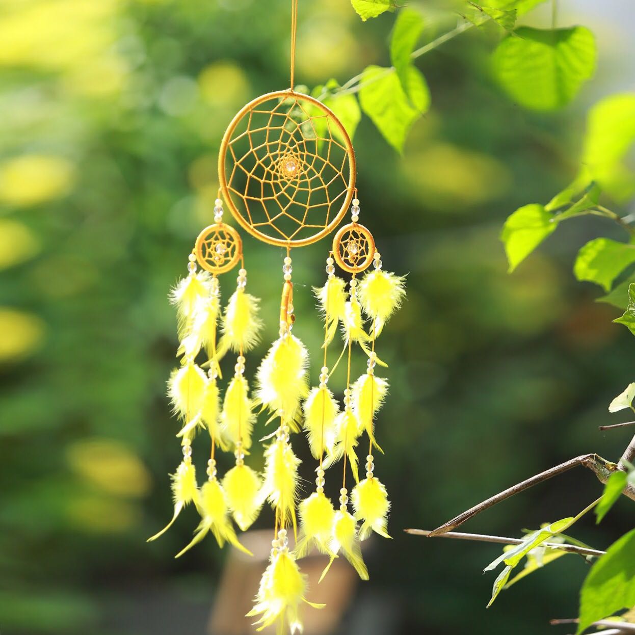 Giảm Giá Dreamcatcher 3 Tầng Màu Vàng - Beecost
