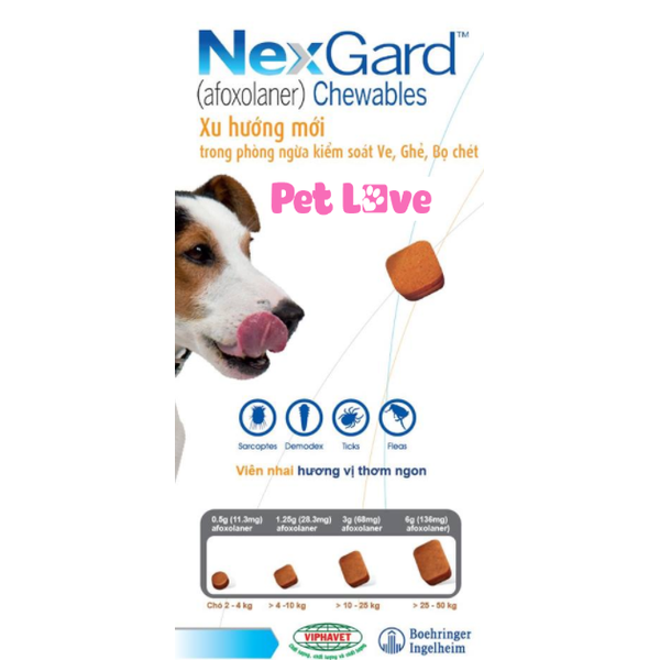 Hộp thuốc NexGard trị ve 25-50kg