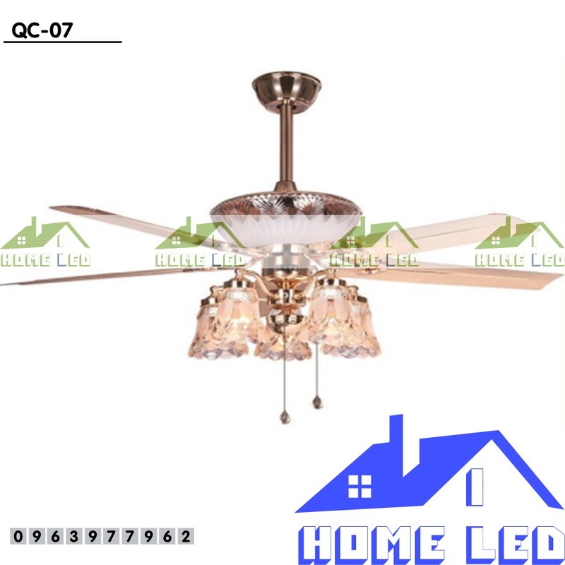 Quạt trần đèn hiện đại QC-07 + Tặng kèm bộ điều khiển hiện đại 500K 1
