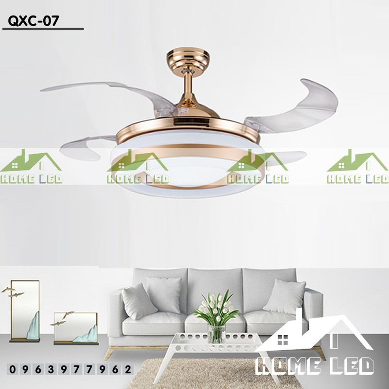 Quạt trần đèn hiện đại QXC-07 + Tặng kèm bộ điều khiển hiện đại 500K 1
