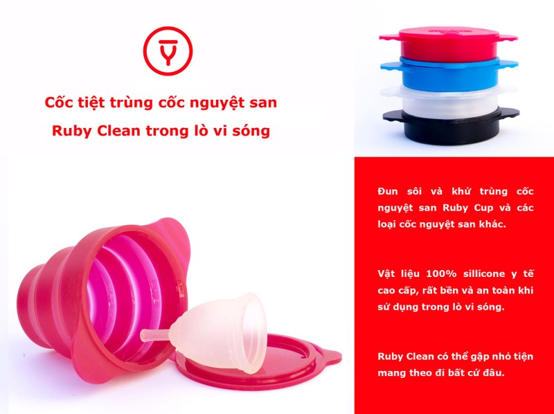 Cốc nguyệt san Ruby cup, Anh, màu Trong Size M, NK độc quyền 13