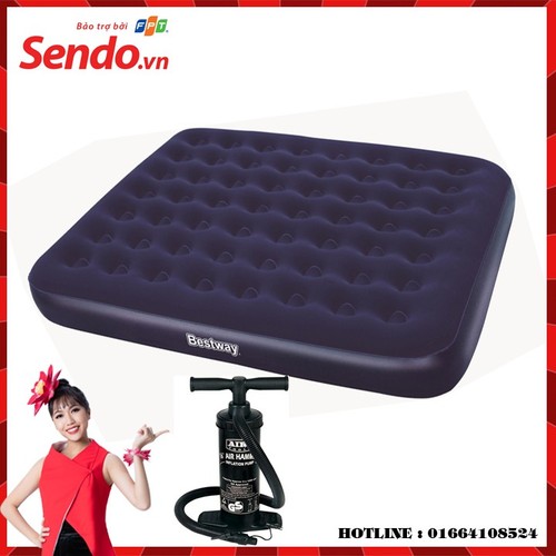 Nệm hơi Besway xanh đen tặng bơm 183 x 203 x 22 cm - Bestway 67004