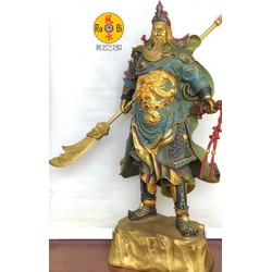 Quan Công cầm đao đeo kiếm uy nghiêm - Tượng Đồng Sơn Màu Cao Cấp Quan Công cầm đao đeo kiếm uy nghiêm - Tượng Đồng Sơn Màu Cao Cấp