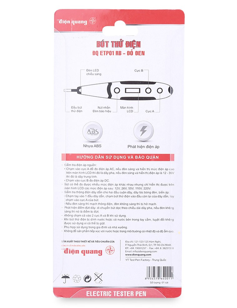 Bút thử điện Điện Quang ĐQ ETP01 RB