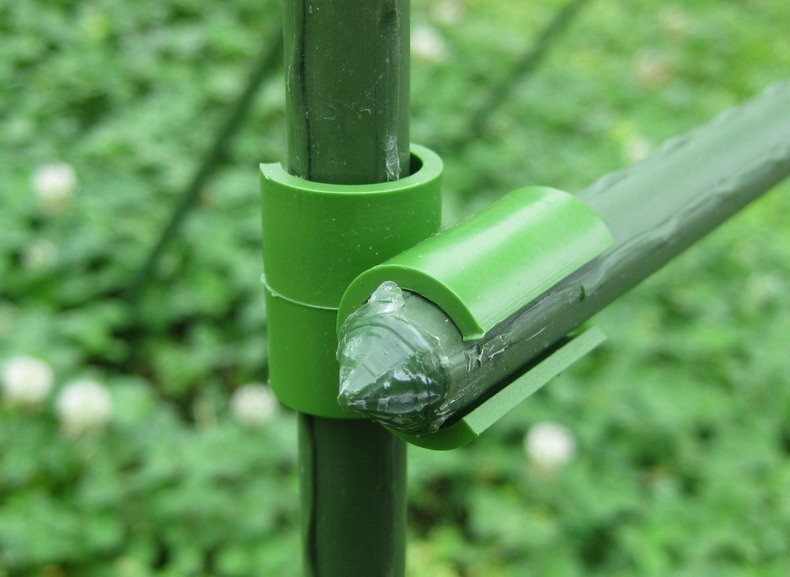 Set 2 khớp nối chữ thập ghép ống thép phi 11mm làm giàn cho cây leo 3