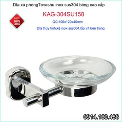 Dĩa đựng xà phòng Tovashu KAG-304SU158, Kệ xà phòng inox SUS304 Nhật Cao cấp