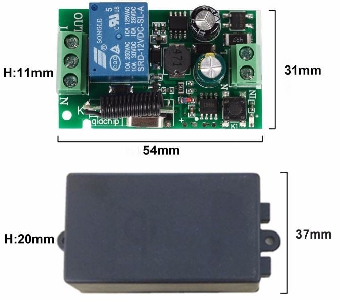Bộ điều khiển thiết bị điện từ xa 220V 1 kênh 3
