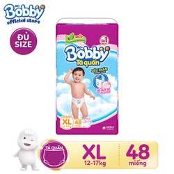 Tã quần siêu thấm Bobby XL48 size XL - 48 miếng Tã quần siêu thấm Bobby XL48 size XL - 48 miếng