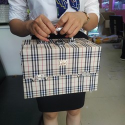 Cốp Cá Nhân 2 Tầng 4 Khay Kẻ-25x16x16 cm [Được kiểm hàng] Cốp 320k khay kẻ