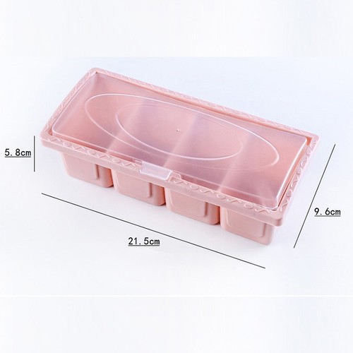 Hộp đựng gia vị 4 ngăn nhựa AS PP an toàn sức khỏe - F309