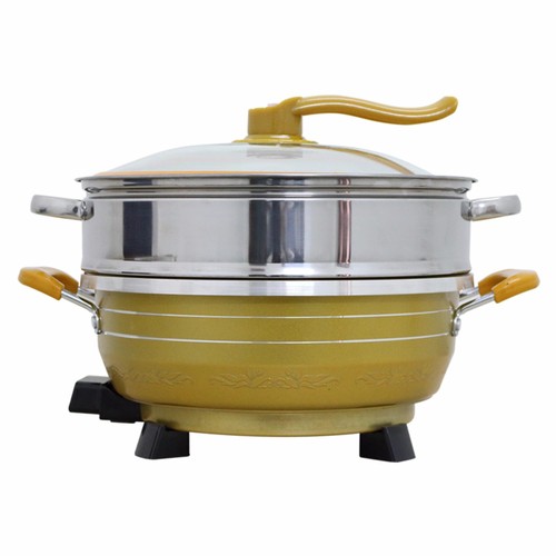 Chảo lẩu điện đa năng Osaka L299 6L-Nồi hấp 2 tầng - Nồi lẩu 2 tầng