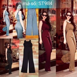 Jumsuit dài cổ lá sen giống ngọc trinh
