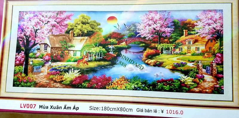 Tranh đính đá Mùa xuân ấm áp LV007