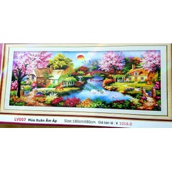 Tranh đính đá mùa xuân ấm áp lv007