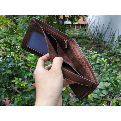 Bóp Nam Khắc Tên. Da Bò Thật 100